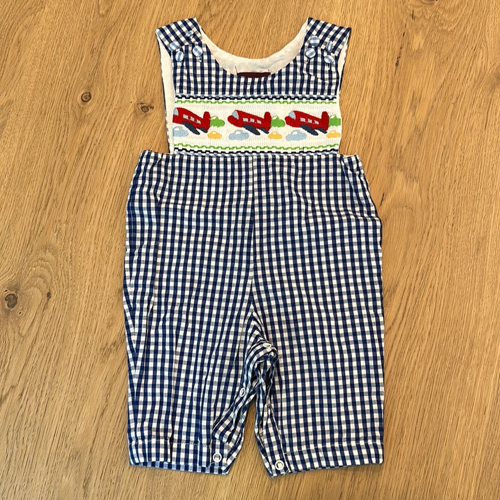 Lil Cactus Smocked Airplane Coverall